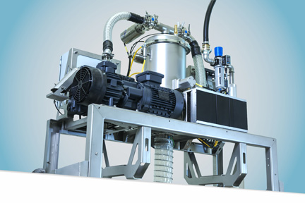 Volkmann vLoader and dryer set atop 3D printing for metal powder transfer
