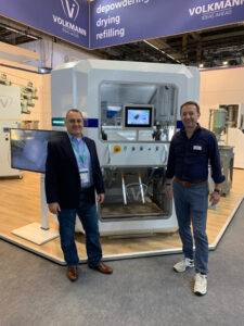Dominick Fortuna and Christian Mittman of Volkmann at Formnext trade show for additive manufacturing 3D printing