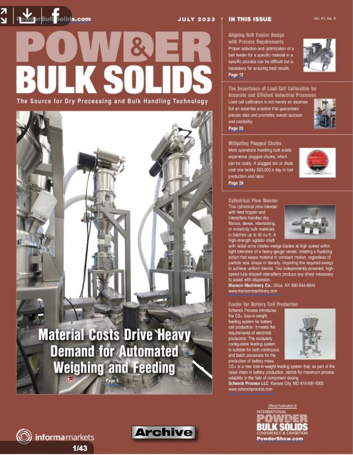 Volkmann earns Powder and Bulk Solids front cover with article on pneumatic vacuum conveying