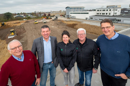 Thilo Volkmann and team celebrate groundbreaking of new facility for pneumatic vacuum conveyor manufacturing